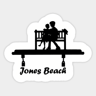 Jones Beach Art Deco Sign - Kids on a Bench Sticker